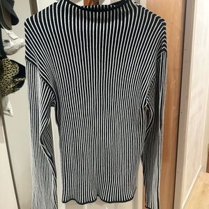 Designers Society- Striped Black and White Women's Sweater